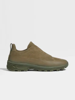 Khaki Suede and Leather Triple Stitch™ Monte Sneakers