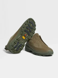 Khaki Suede and Leather Triple Stitch™ Monte Sneakers