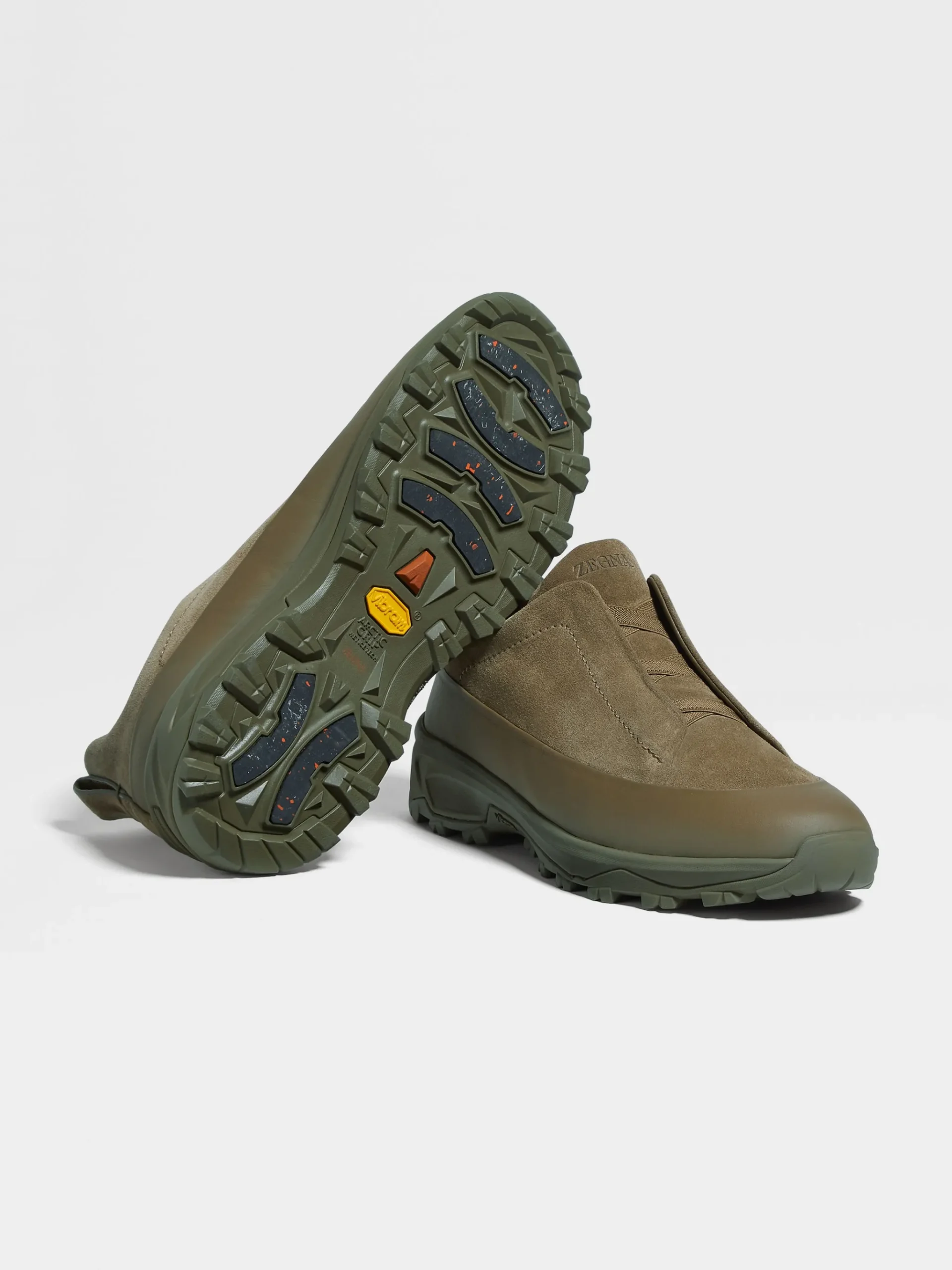 Khaki Suede and Leather Triple Stitch™ Monte Sneakers