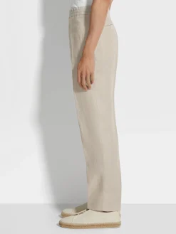 Light Beige Oasi Lino Pants