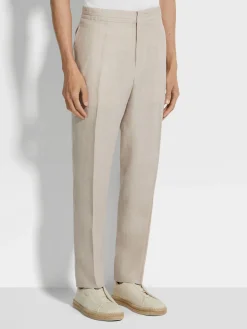 Light Beige Oasi Lino Pants