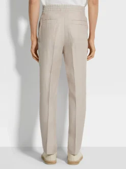 Light Beige Oasi Lino Pants