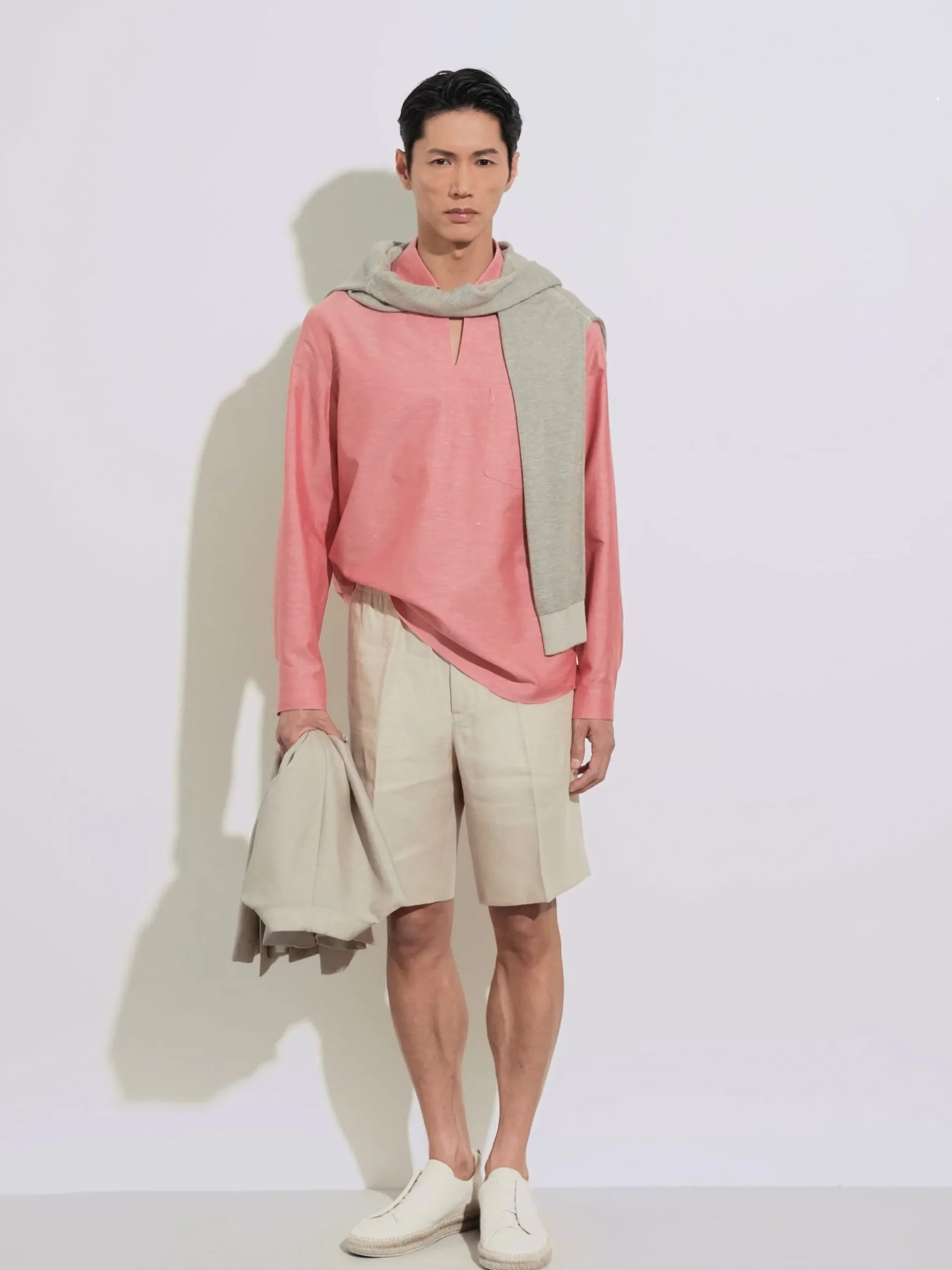 Light Beige Oasi Lino Shorts