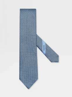 Light Blue CENTO FILI Silk Tie