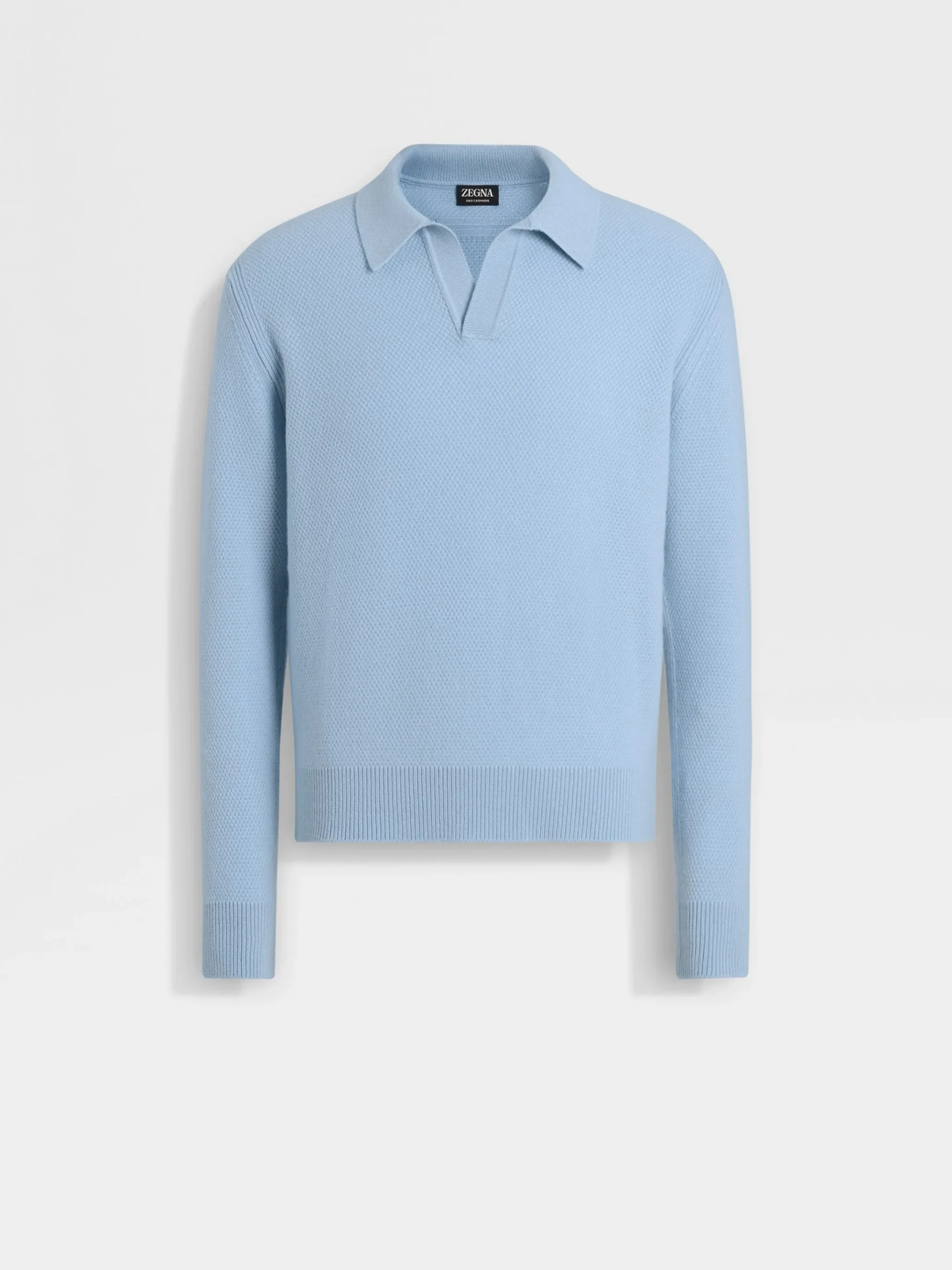 Light Blue Mélange Oasi Cashmere Polo Shirt