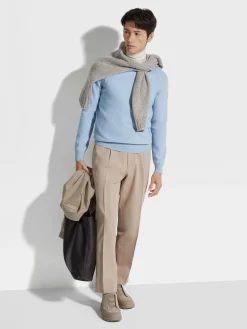 Light Blue Oasi Cashmere Crewneck