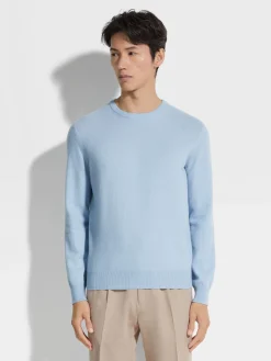Light Blue Oasi Cashmere Crewneck