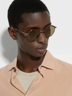 Light Bronze Titanium Foldable Sunglasses