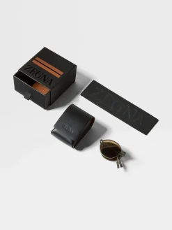 Light Bronze Titanium Foldable Sunglasses