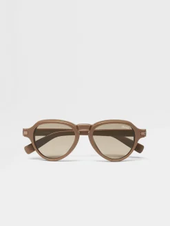 Light Brown Acetate Sunglasses