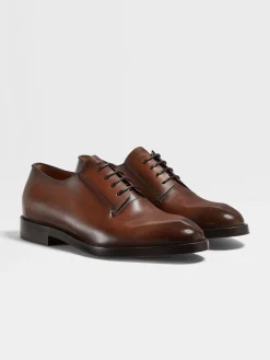 Light Brown Leather Torino Derby Shoes