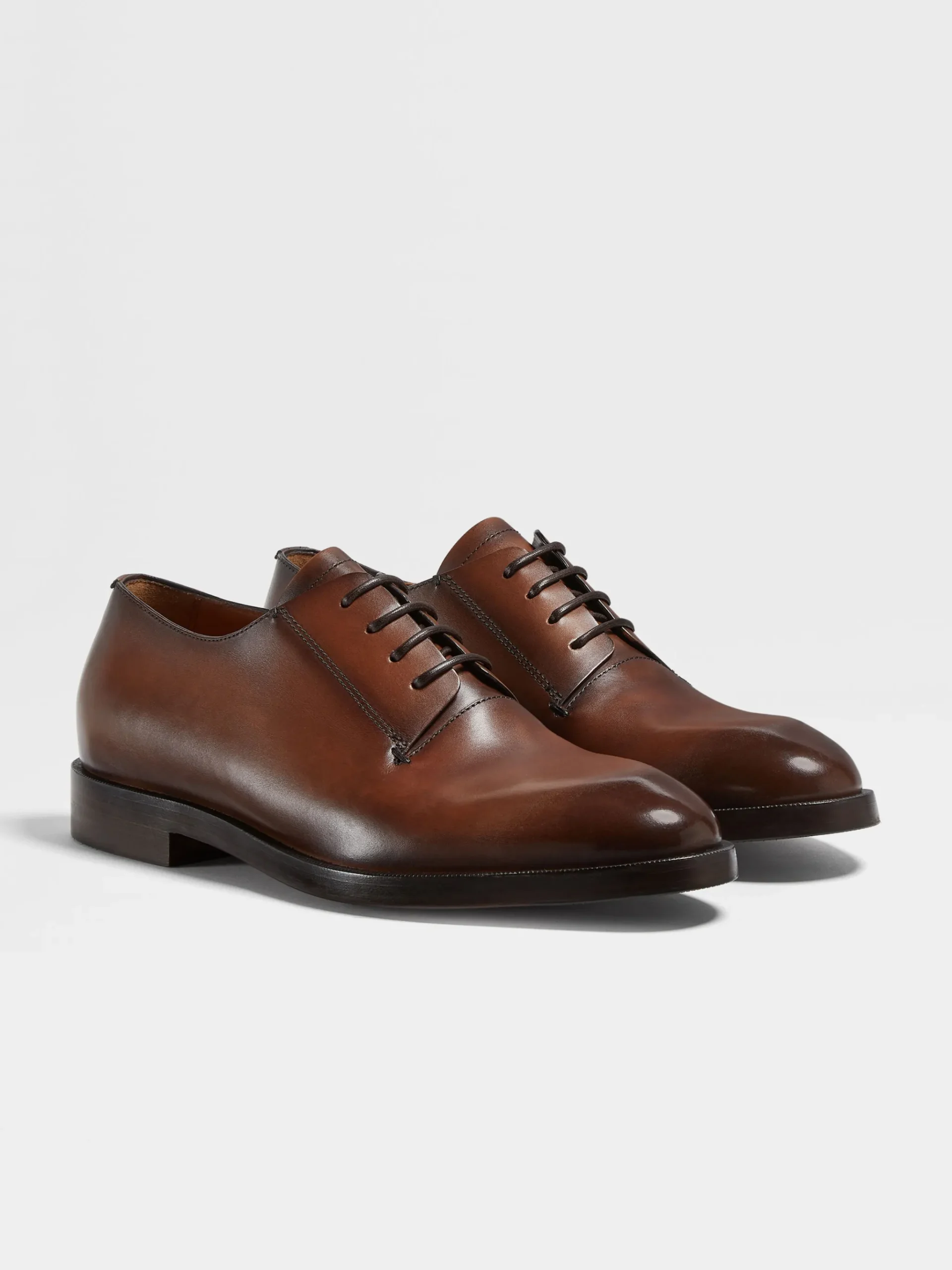 Light Brown Leather Torino Derby Shoes
