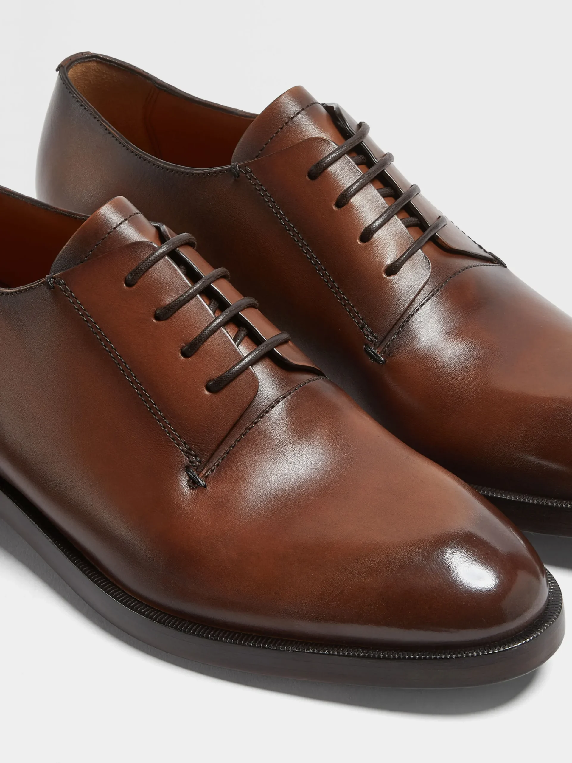 Light Brown Leather Torino Derby Shoes