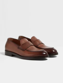 Light Brown Leather Torino Loafers