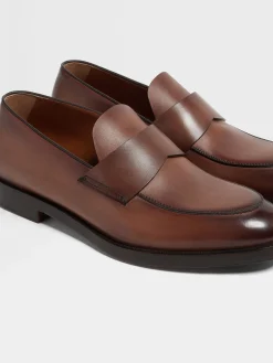 Light Brown Leather Torino Loafers