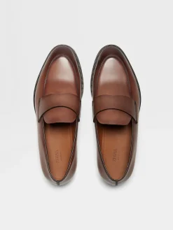 Light Brown Leather Torino Loafers