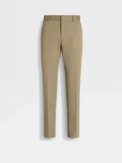 Light Brown Stretch Cotton Pants