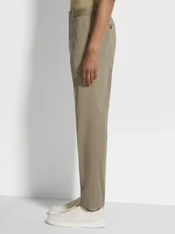 Light Brown Stretch Cotton Pants