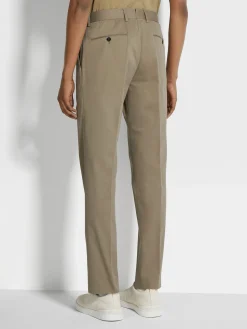 Light Brown Stretch Cotton Pants