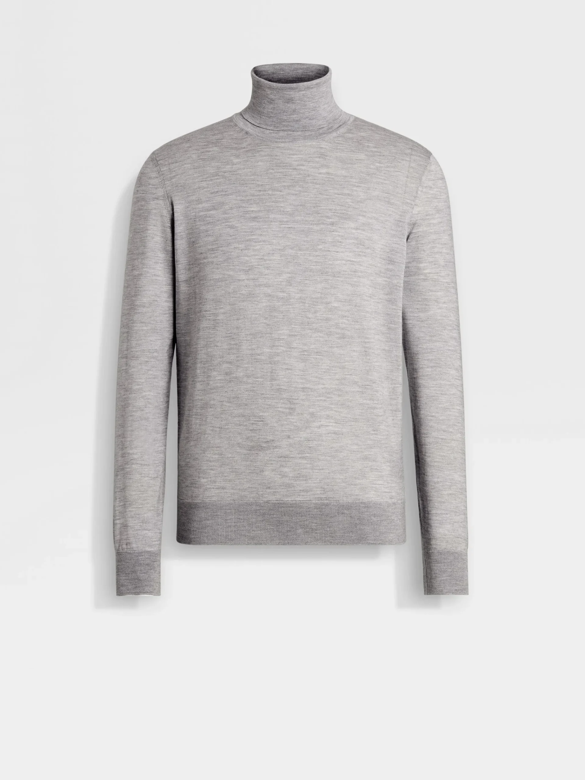 Light Grey Mélange Cashseta Turtleneck