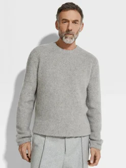 Light Grey Mélange Oasi Cashmere Crewneck