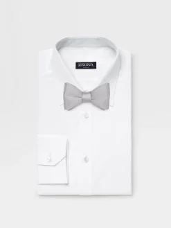 Light Grey Silk Bowtie