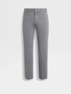 Light Grey Stretch Cotton Roccia Jeans