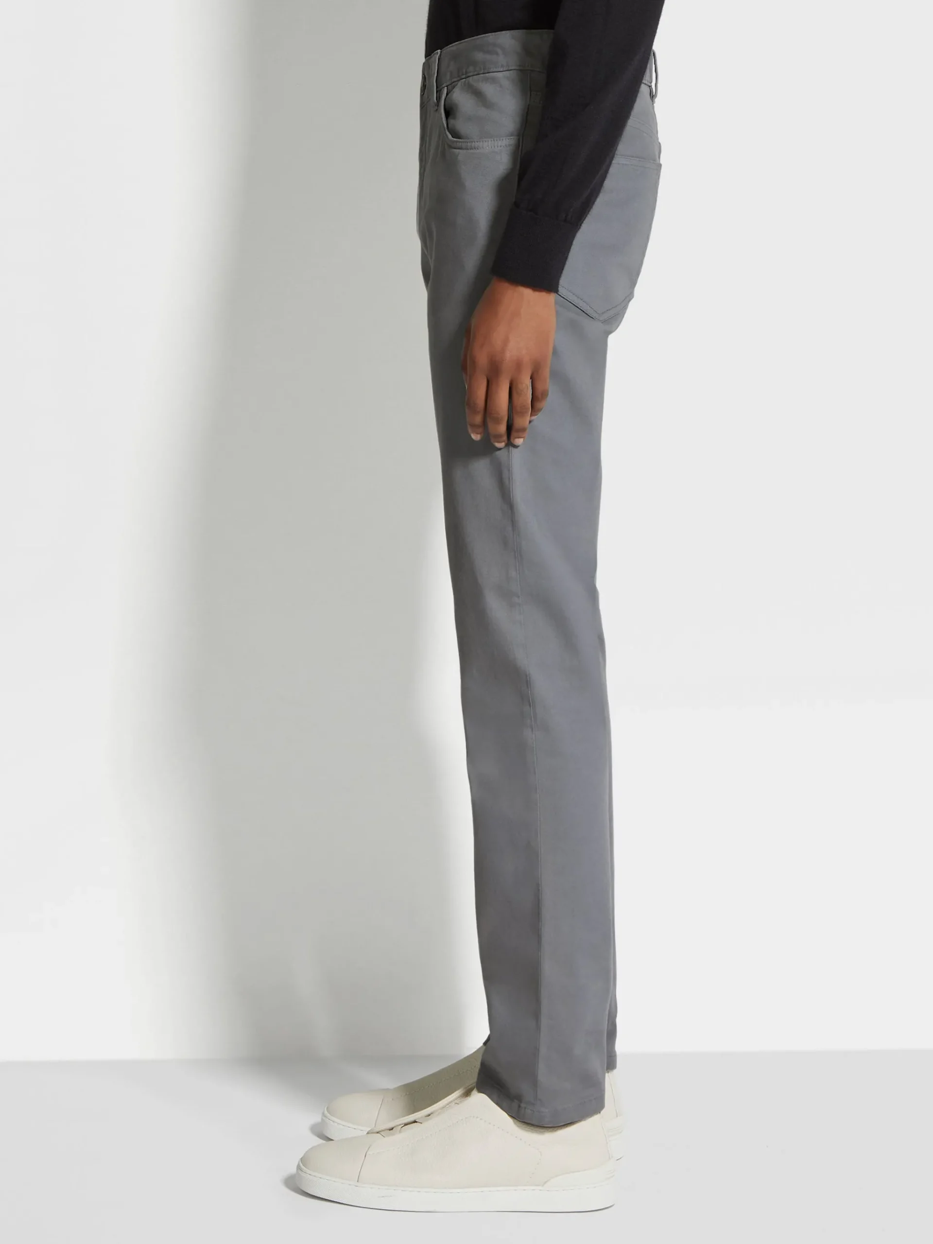 Light Grey Stretch Cotton Roccia Jeans