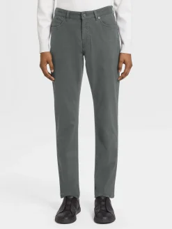 Light Grey Stretch Cotton Roccia Jeans