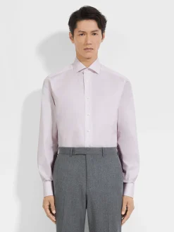 Light Pink Micro-striped Centoventimila Cotton Shirt