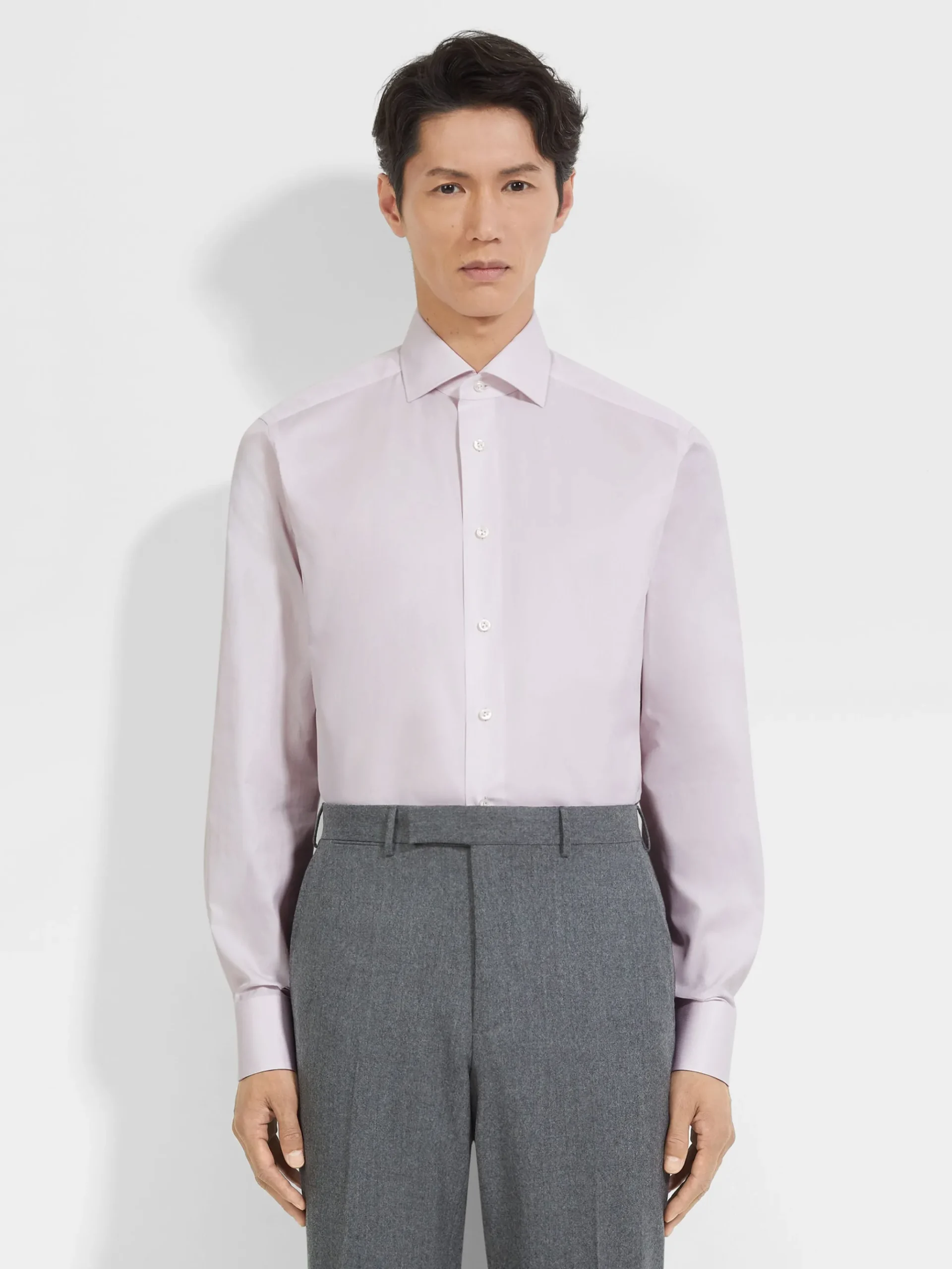 Light Pink Micro-striped Centoventimila Cotton Shirt