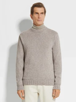 Light Taupe Mélange Oasi Cashmere Crewneck