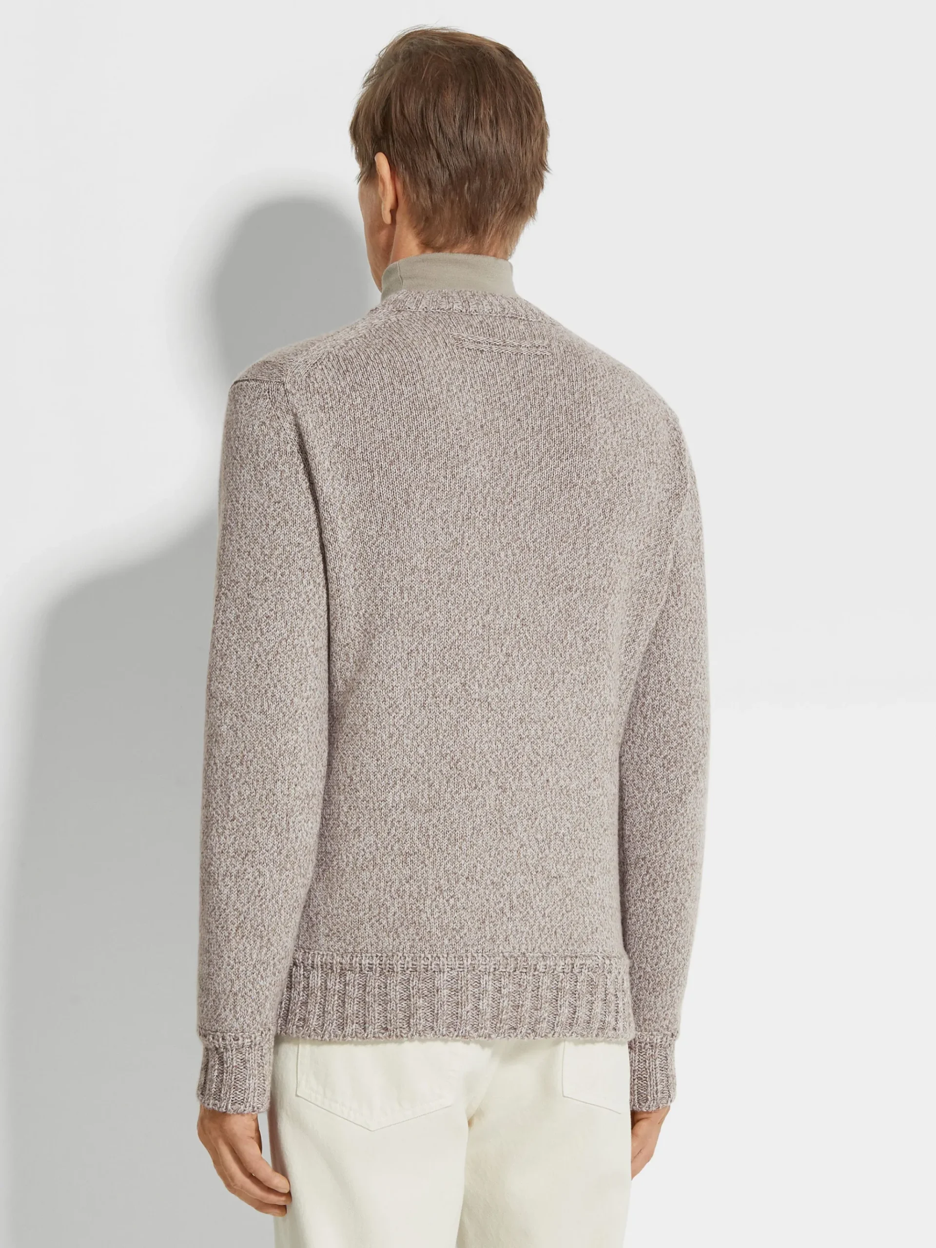 Light Taupe Mélange Oasi Cashmere Crewneck