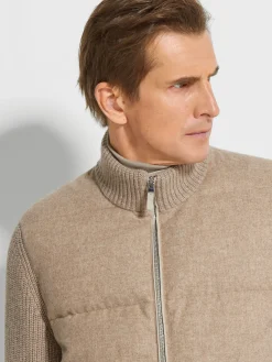 Light Taupe Multimélange Oasi Cashmere Full Zip Blouson