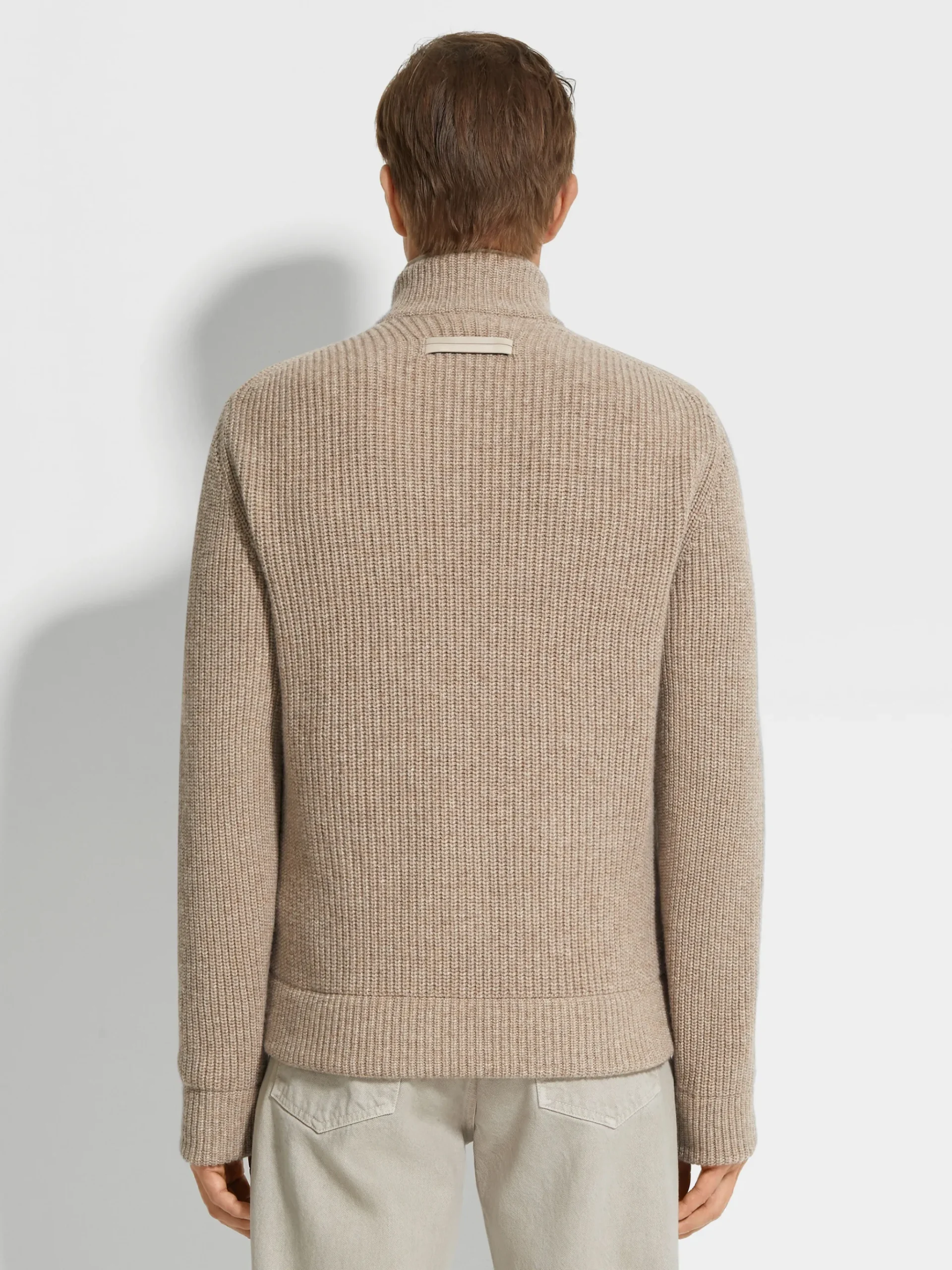 Light Taupe Multimélange Oasi Cashmere Full Zip Blouson