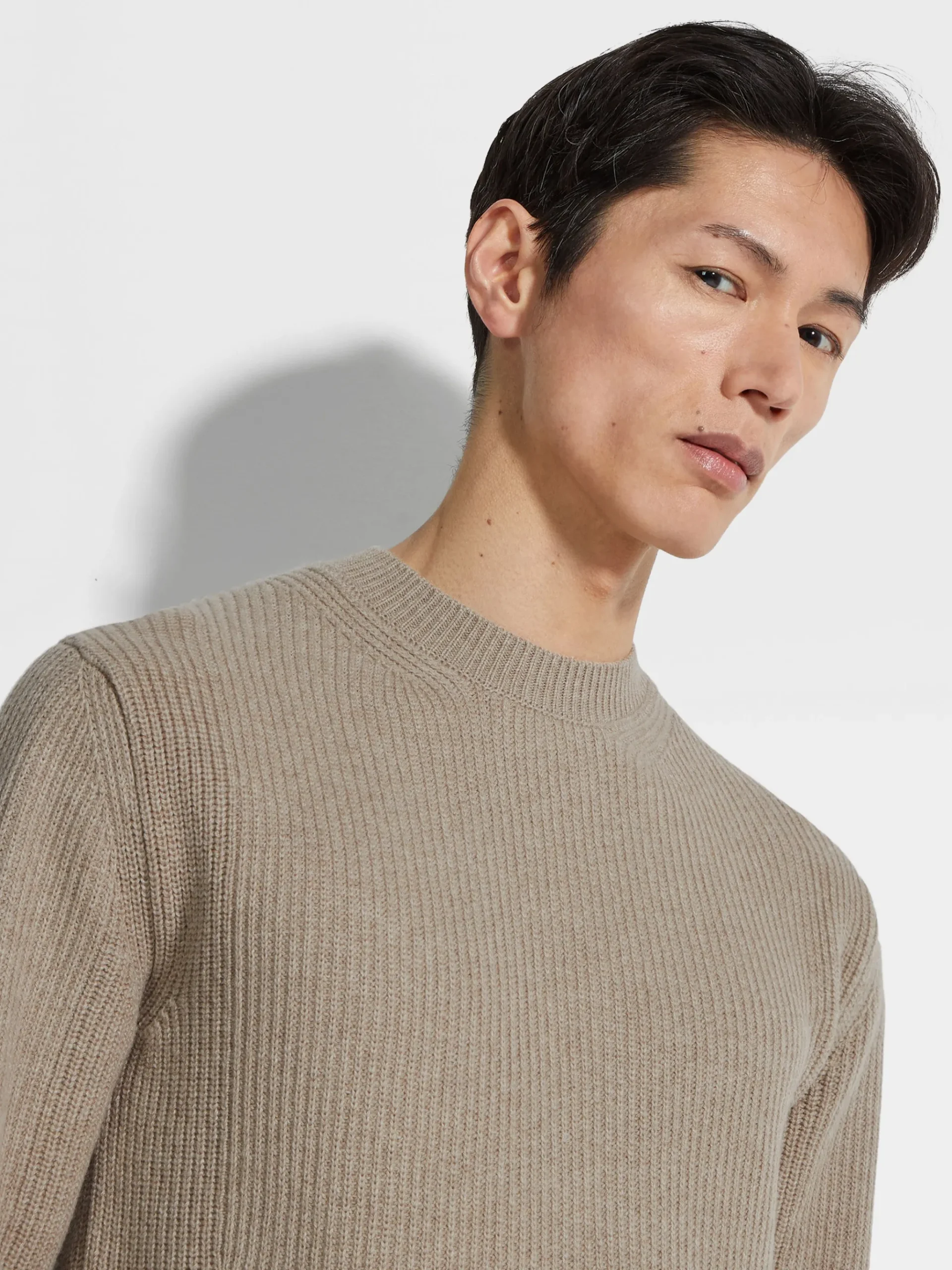 Light Taupe Oasi Cashmere Crewneck