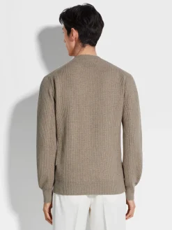 Light Taupe Oasi Cashmere Crewneck