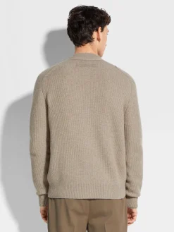 Light Taupe Oasi Cashmere Cardigan