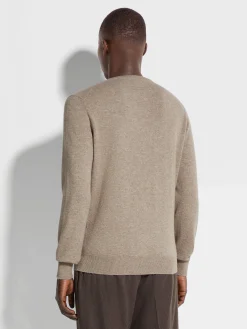 Light Taupe Oasi Cashmere Crewneck