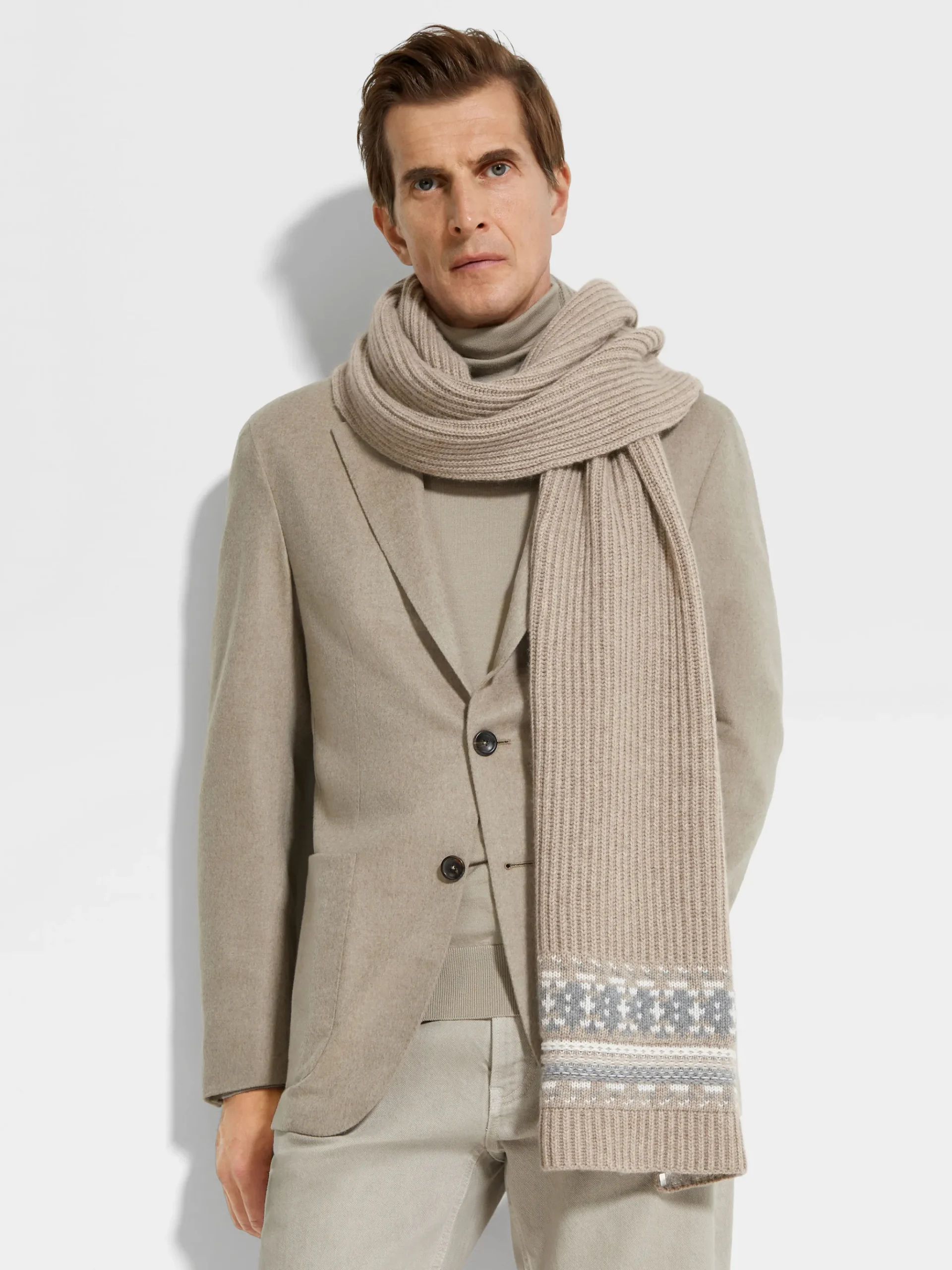 Light Taupe Oasi Cashmere Scarf