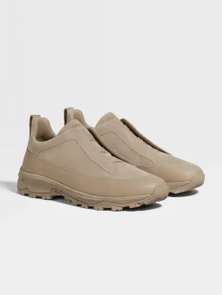 Light Taupe Suede and Leather Triple Stitch™ Monte Sneakers