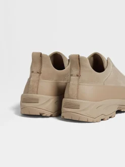 Light Taupe Suede and Leather Triple Stitch™ Monte Sneakers