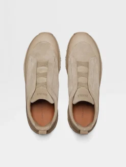 Light Taupe Suede and Leather Triple Stitch™ Monte Sneakers