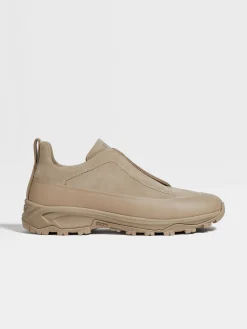 Light Taupe Suede and Leather Triple Stitch™ Monte Sneakers