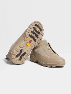 Light Taupe Suede and Leather Triple Stitch™ Monte Sneakers