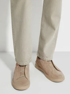 Light Taupe Suede Triple Stitch™ Sneakers