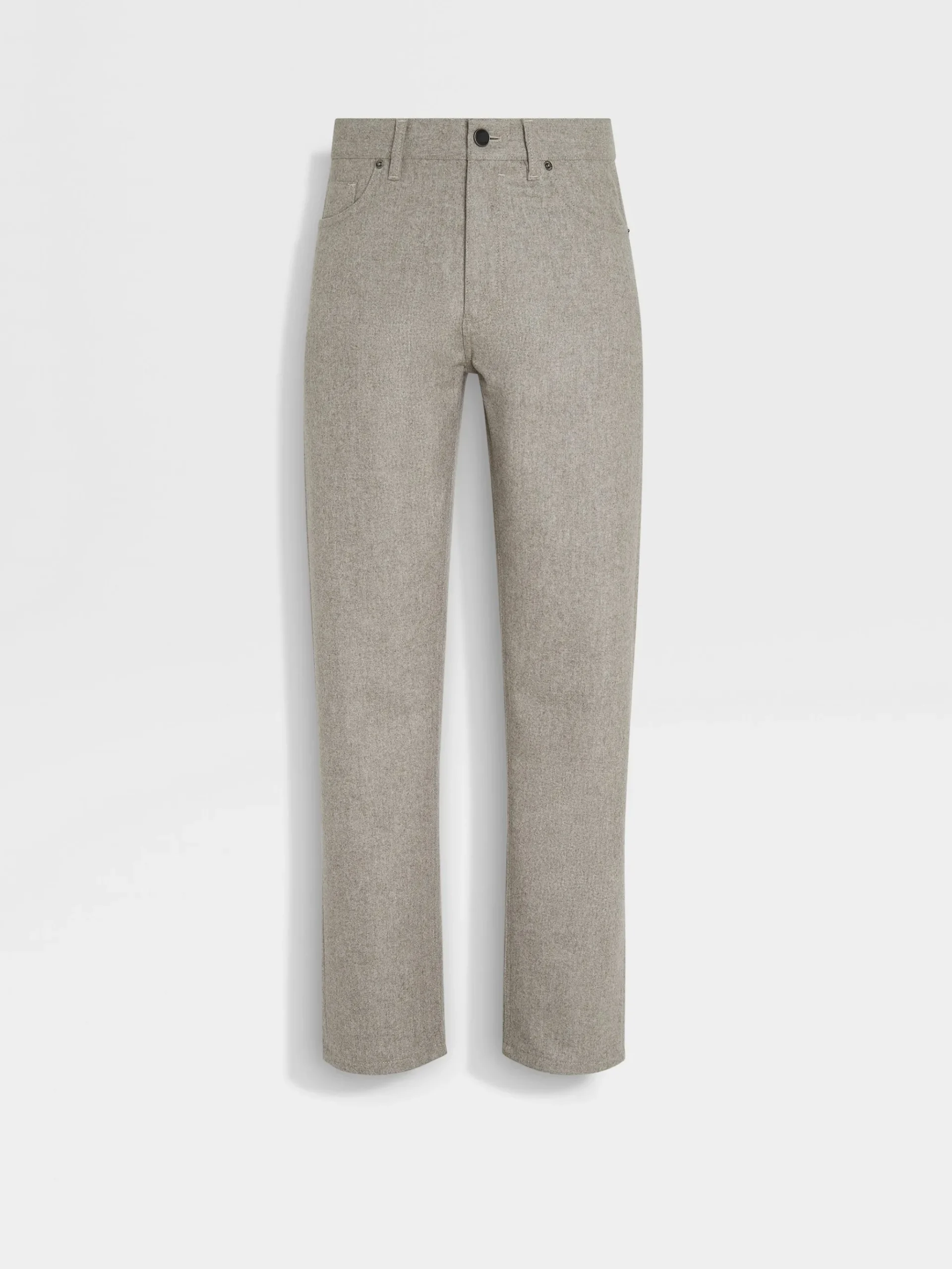 Light Taupe Wool and Cashmere Roccia Pants