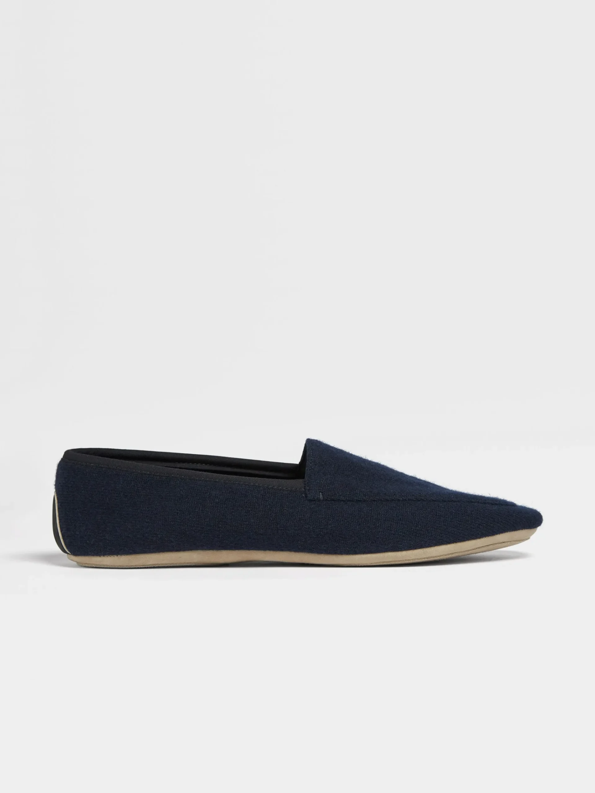 Navy Blue Cashmere Slippers