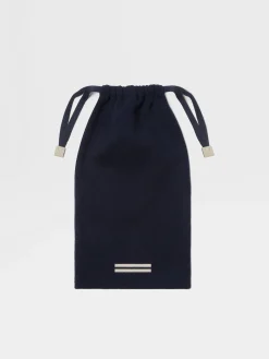 Navy Blue Cashmere Slippers