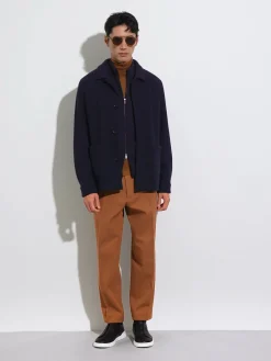 Navy Blue Cashseta Full Zip Cardigan